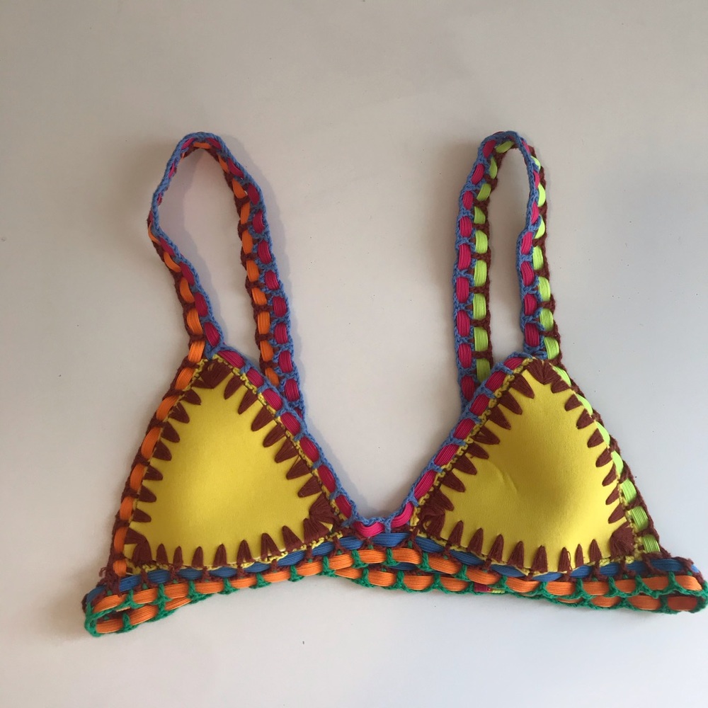 Multi colored size small bikini top